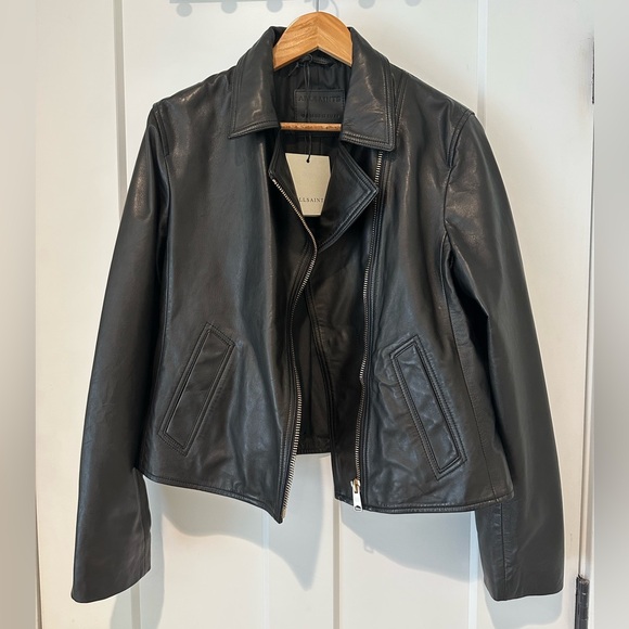 AllSaints Vela Leather Jacket NWT - Picture 6 of 12
